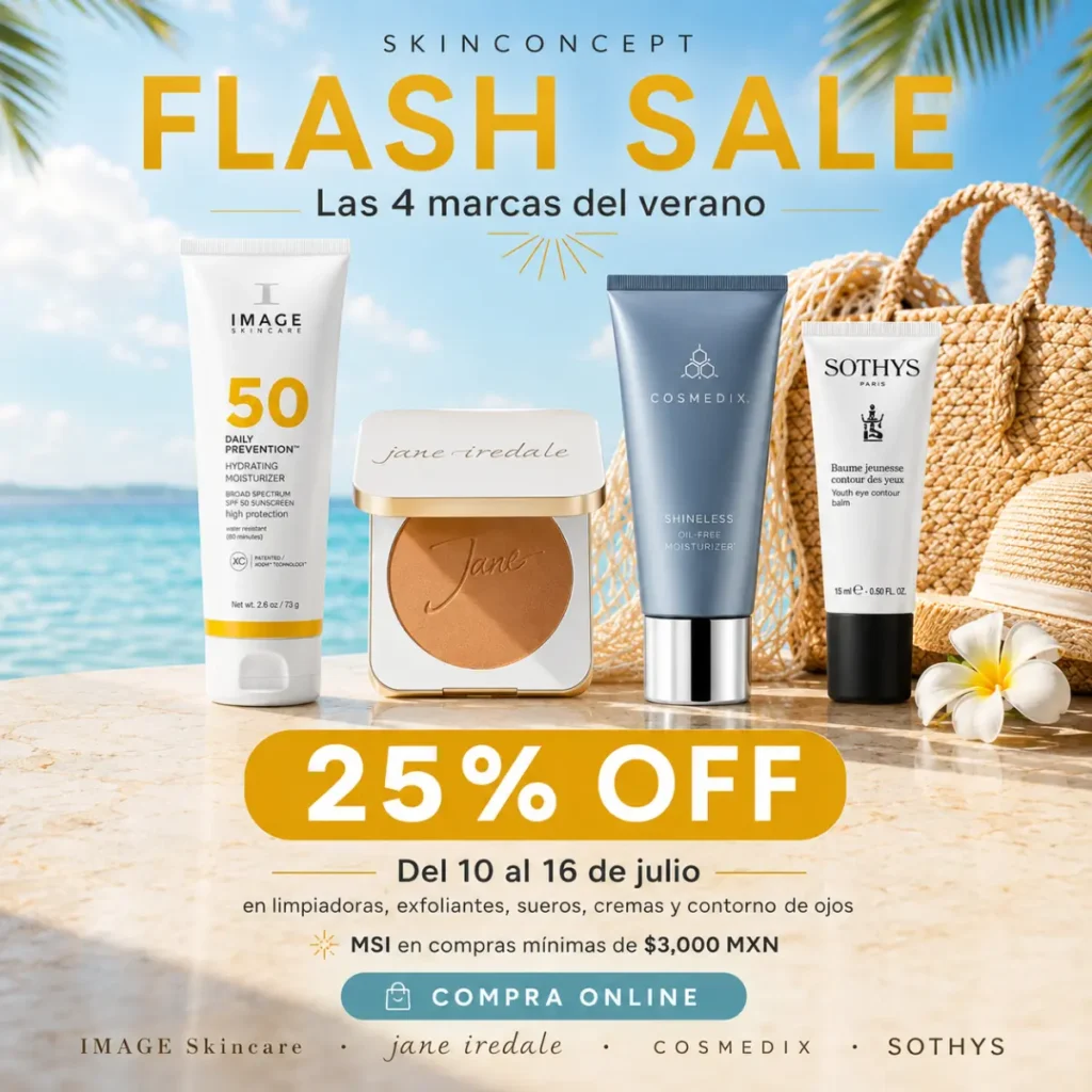 25% OFF en limpiadoras, exfoliantes, sueros, cremas y contorno de ojos
